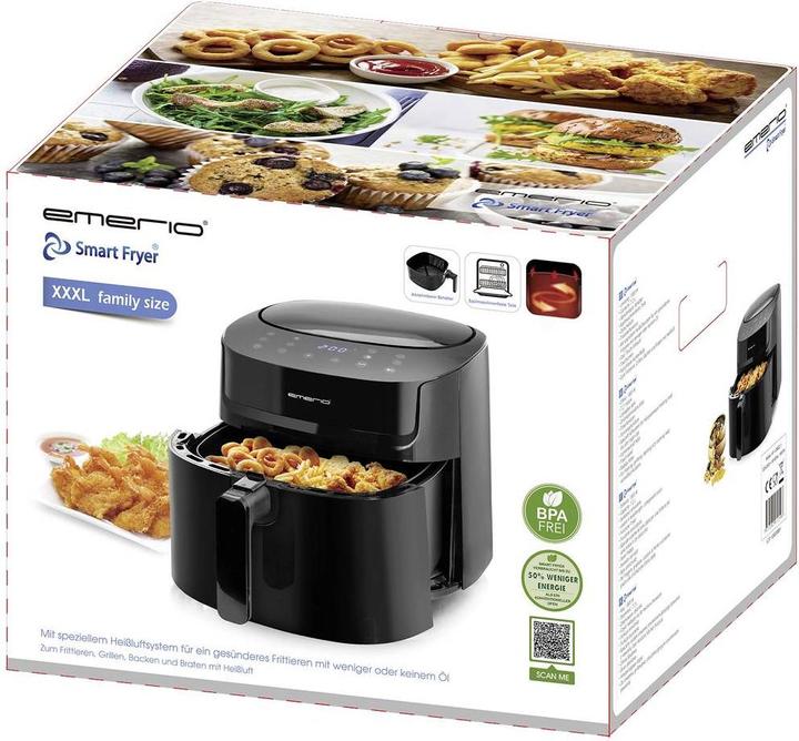 Actual product image Emerio Hot Air Fryer, Smart Fryer, 7,2L,black,Cool t