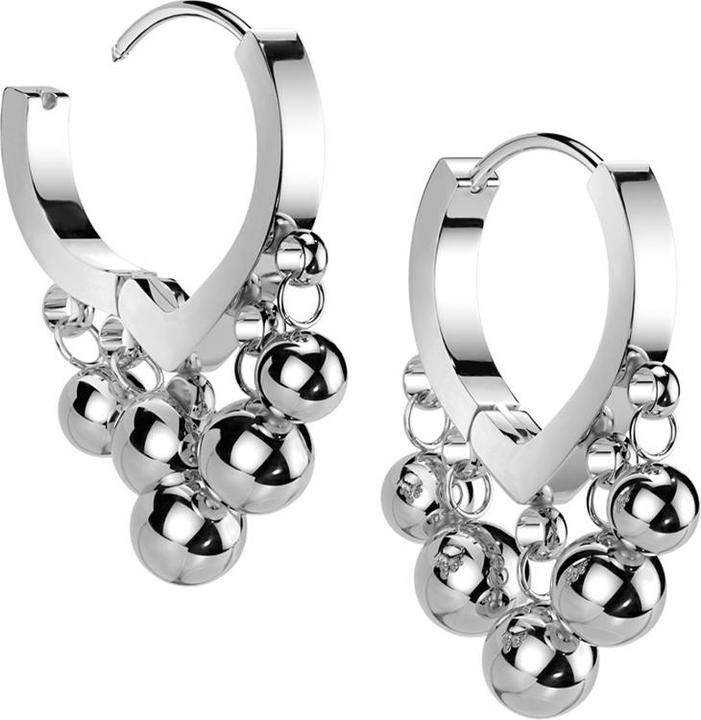 Immagine prodotto Star Piercing Ohrring silber Diamant Anhänger Ketten mit Kugeln (senza ottone, Acciaio chirurgico 316L)