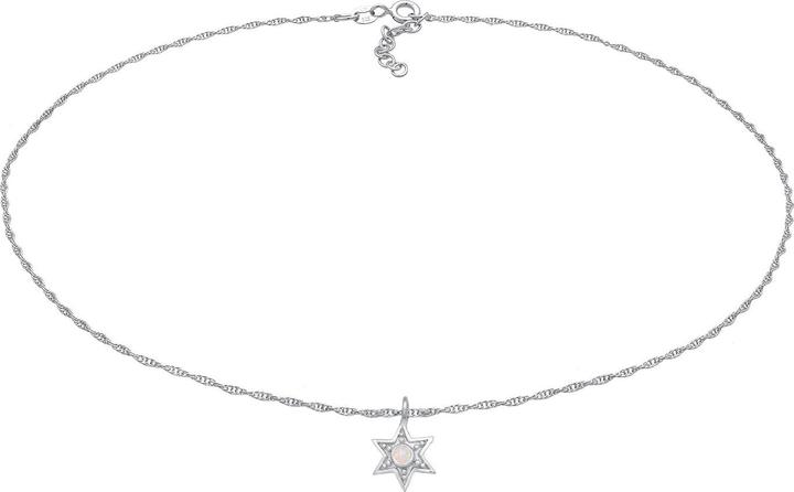 Produktbild Elli Halskette Choker Stern Opal Astro 925 Silber (925er Sterling Silber, Synthetischer Opal, 36 cm)