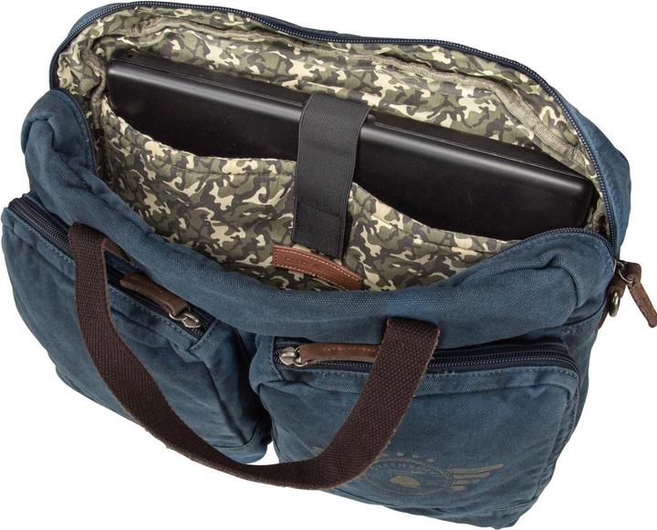 Actual product image Greenburry Briefcase Vintage Aviator 5893 Business Bag Blue Edition (15.75", Universal)