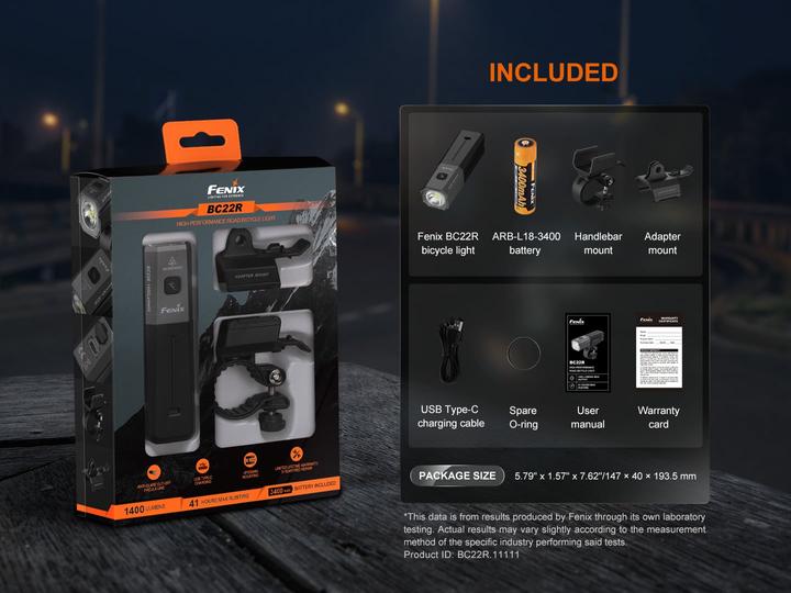 Immagine prodotto Fenix BC22R, LED Velolampe, 1400 Lumen (1400 lm)