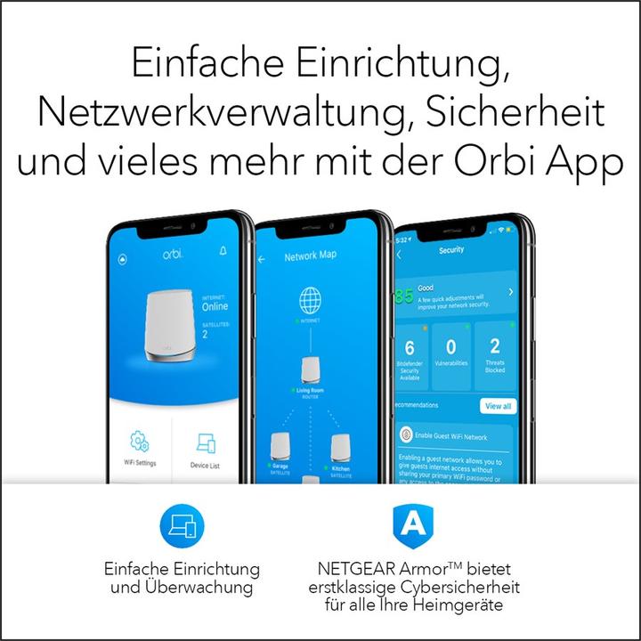 Produktbild Netgear Orbi WiFi 6 Mesh System AX4200 (RBK752)