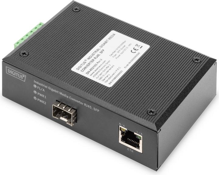 Image du produit Digitus 10/100/1000 Base-TX to 1000 Base-FX Industrial Media Converter (2 Ports)