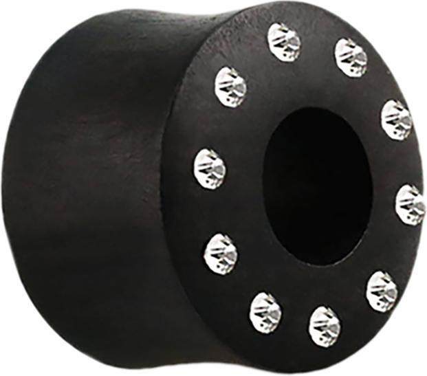 Star Piercing Flared Tunnel aus Areng Holz mit Kristallen (Organisch, ohne Messing)