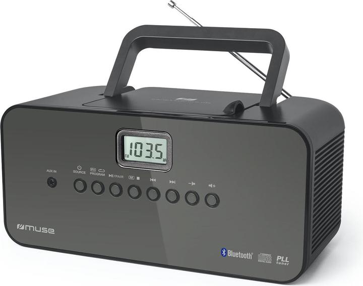 Actual product image Muse M-22BT Black, AUX in, Portable bluetooth radio CD player (AM, FM, MW, Bluetooth)