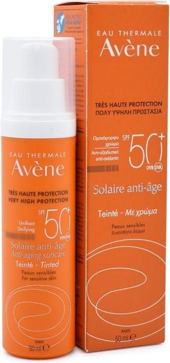 Produktbild Avène Anti-Aging-Sonnenschutz Getönt Sonnenschutz ORANGE (Sonnencreme Gesicht, SPF 50, 50 ml, 95 g)