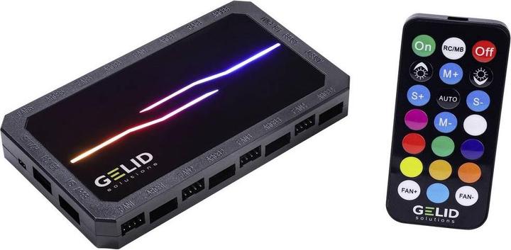 Productafbeelding Gelid RF-RGB-MP-02 Amber 8 PRO Bundel PC-ventilatorregelaar (B x H x D) 130 x 17 x (120 mm, 1 x)