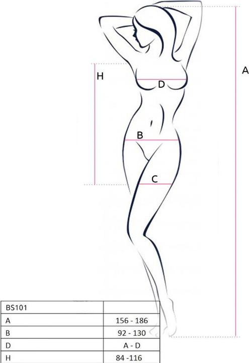 Produktbild Passion Bs101 Bodystocking Rojo Talla Unica (One Size)