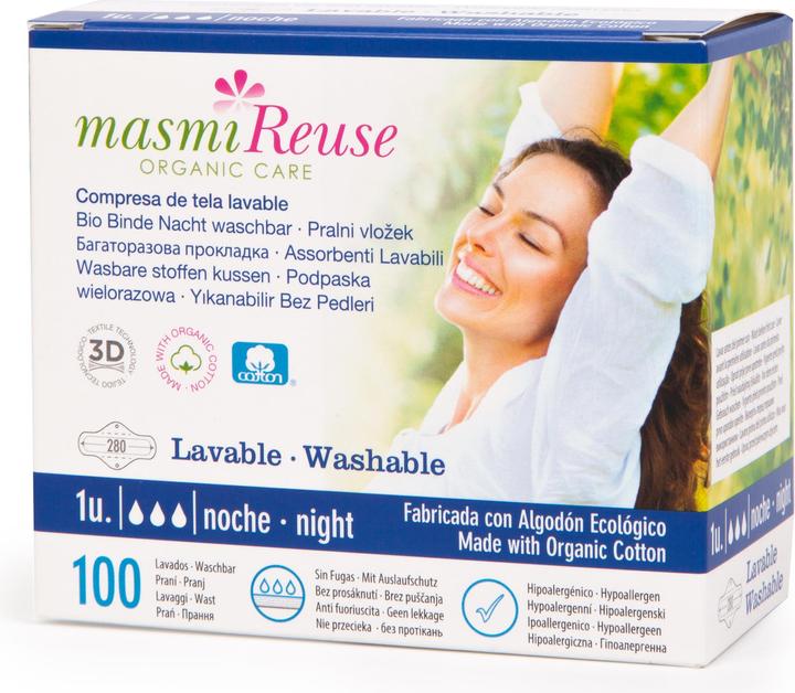 Actual product image Masmi Organic Bandages Night Washable - Reuse (1 x, Sanitary pads)