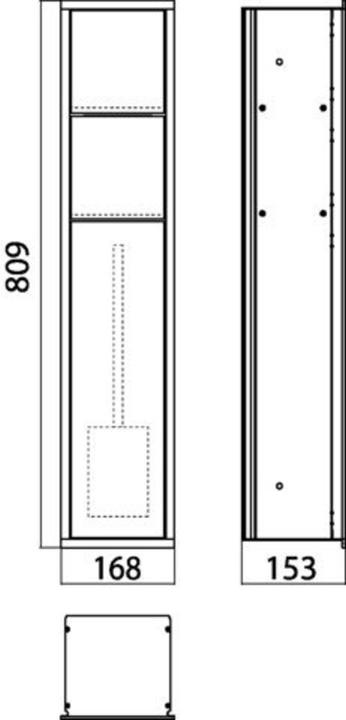 Produktbild Emco WC-Modul ASIS 150 Unterputz 809x168mm Tür links aluminium
