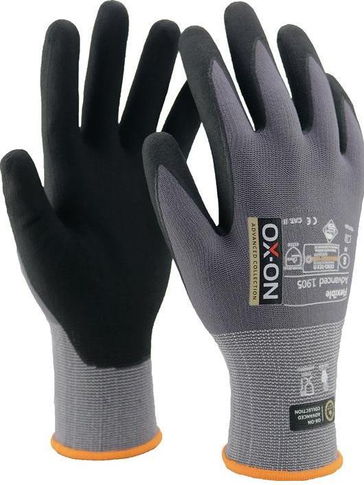 Ox-On Handschuhe Flexible Advanced 1905 Grösse 7 schwarz/hellgrau ( 4000391385 ) (7)