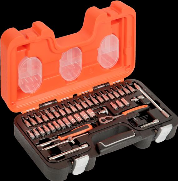 Actual product image Bahco 1/4"-Steckschlüssel-Satz, metrisch, Sechskant, inklusive Schraubendreher-Einsätzen - 46-teilig (13 mm)