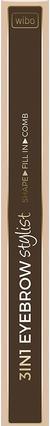 Wibo Eyebrow Stylist 3 In 1 Eyebrow Pencil With Brush Dark Brown 2