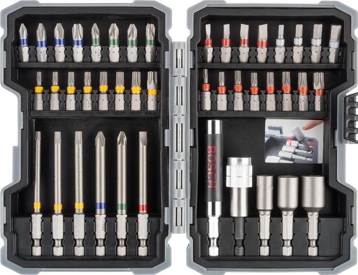 Actual product image Bosch Professional Zubehör Screwdriver bit set (Hexagon socket TX M10, Hexagon socket TX M15, Hexagon socket TX M20, Hexagon socket TX M30, Cross Phillips PH M1, Cross Phillips PH M2, Hexagon socket TX M25, Hexagon socket TX M27, Hexagon socket TX M40, Cross Pozidriv PZ M1, Cross Pozidriv PZ M2, Cross Phillips PH M3, Cross Pozidriv PZ M3)