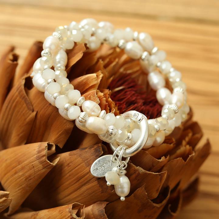 Produktbild Andreani Armband mit Anhänger aus echten Süsswasserperlen (8 cm, Steine)