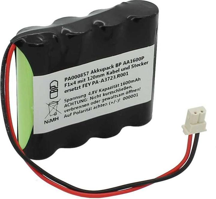 Actual product image XCell Battery pack NiMH 4,8V 1600mAh BP AA1600P F1x4 with 120mm cable and plug replaces FEY PA-A3723.R001 (1 pcs., 1600 mAh)