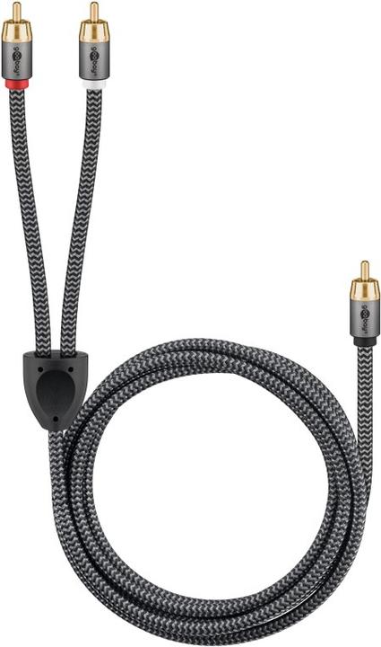 Actual product image Goobay Cinch Y-cable, 2 m, Sharkskin Grey (2 m, Cinch)