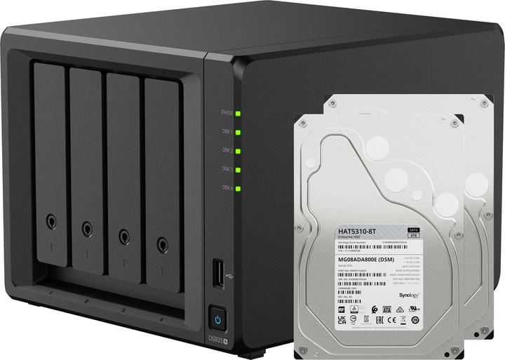 Actual product image Synology DS925+ (2 x 8 TB, Synology HAT 53xx)