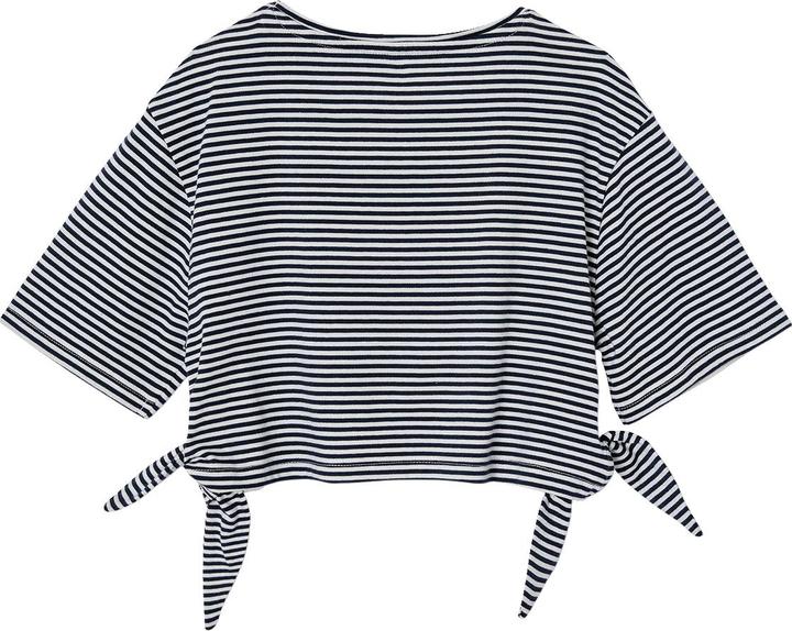 Produktbild Vertbaudet Gestreiftes Mädchen Cropped-T-Shirt mit Zierschleifen (92)