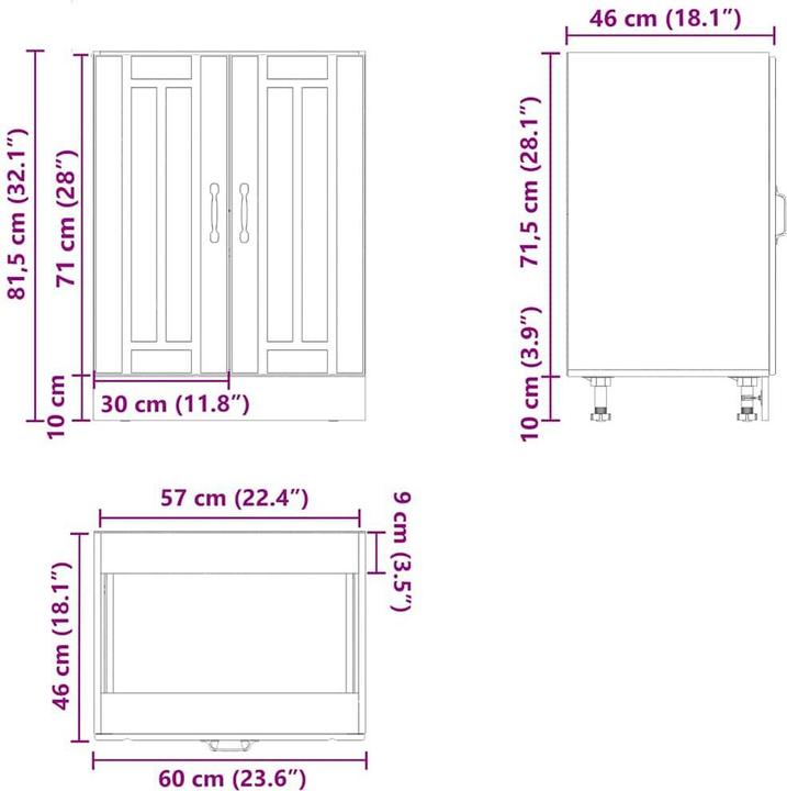 Immagine prodotto VidaXL Base ad angolo per cucina Lucca Cemento grigio Materiale legno Base ad angolo