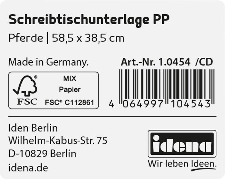 Produktbild Idena Schreibunterlage PP 58,5x38,5cm Pferd