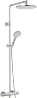 Actual product image FM Mattsson Damixa silhouet shower system - steel (pvd). incl. thermostat, hovedbruser og håndbruser