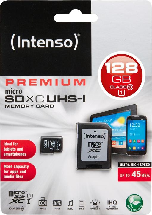 Actual product image Intenso UHS-I Premium (128 GB, microSDXC, U1, UHS-I)