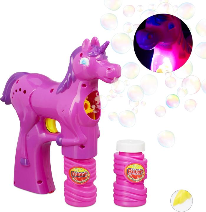 Actual product image Relaxdays Unicorn Bubble Gun