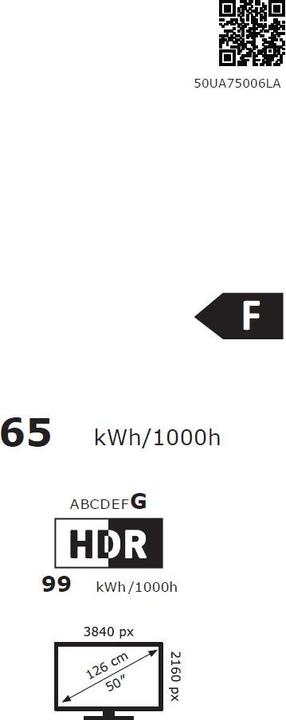 Energie-Label LG 50UA75006LA (50", LED, 4K, 2025)