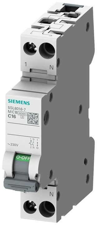 Image du produit Siemens 5SL6010-6 Interrupteur de protection de ligne 230V 6KA 1+N-pol.