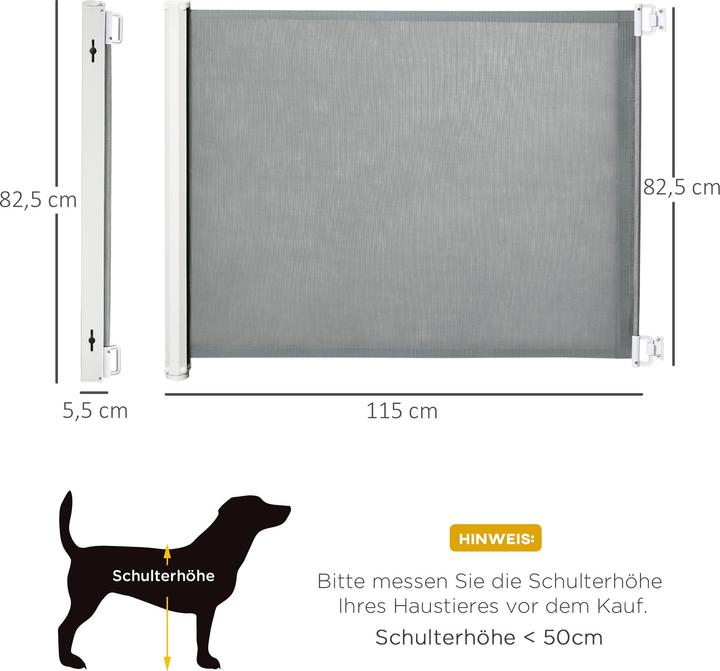 Produktbild PawHut Hunde-Trennwand mit automatischer Aufrollenfunktion (5.50 cm)