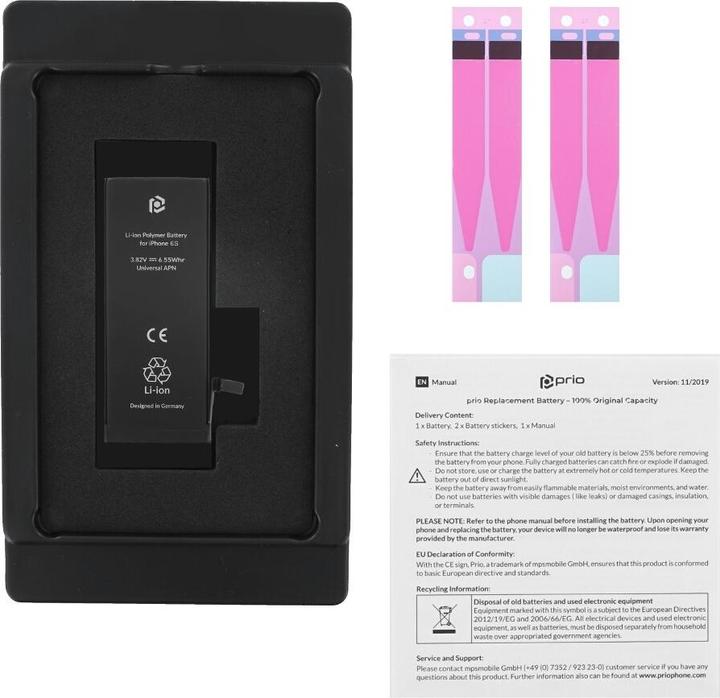 Immagine prodotto prio Batteria per Apple iPhone 6s (APN universale) (Accumulatore di carica elettrica, iPhone 6s)