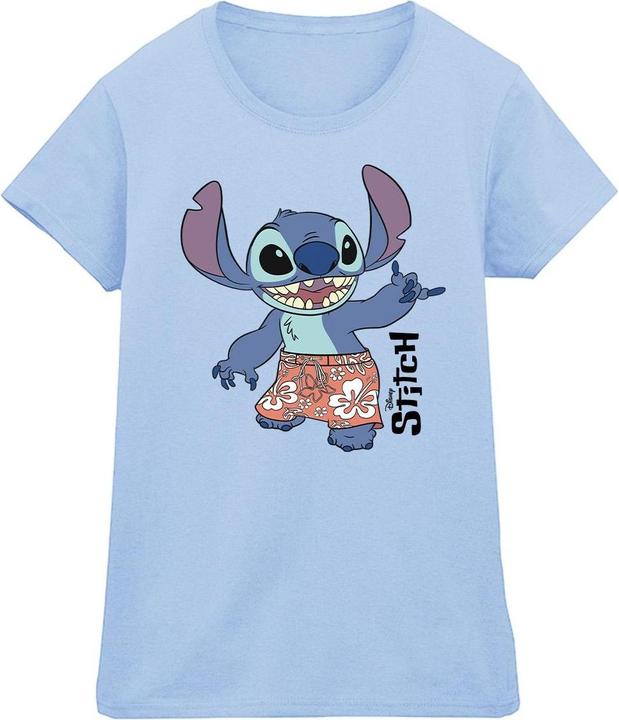 Actual product image Disney Womens/Ladies Lilo & Stitch Bermuda Shorts Cotton T-Shirt (L)