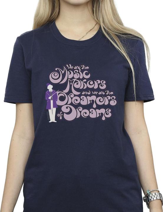 Actual product image Willy Wonka & the Chocolate Factory Womens/Ladies Dreamers Text Cotton Boyfriend T-Shirt (XL)