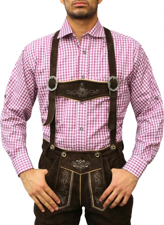 Image du produit German Wear Chemise traditionnelle à carreaux violet-blanc 100% coton (4XL)