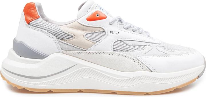 D.a.t.e. D.a.t.e fuga sport sneakers in leather and fabric color white and coral