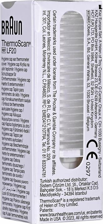 Valeurs nutritives et ingrédients Braun ThermoScan 3 IRT3030 (Auriculaire)