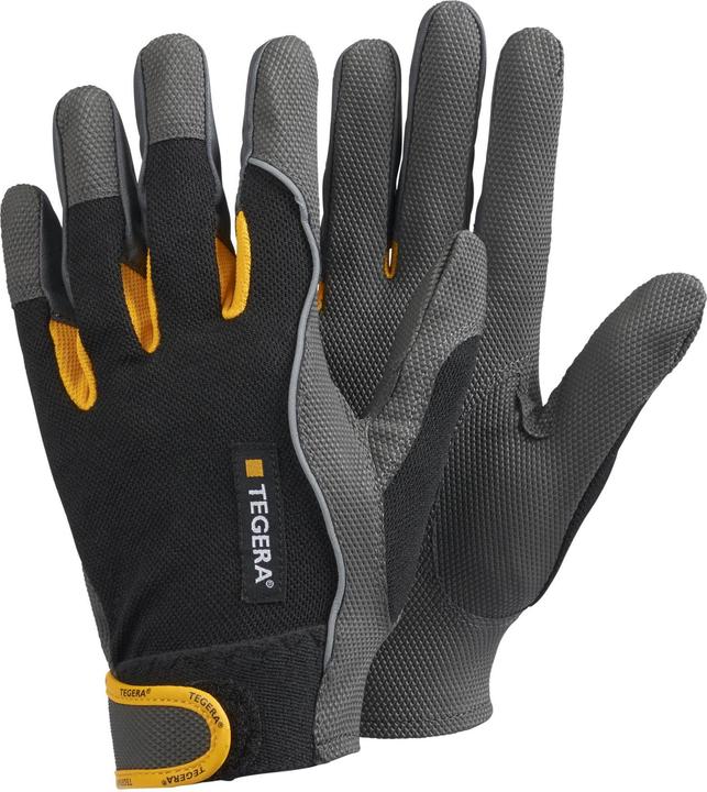 Actual product image Tegera Ejendals 9120, Workshop gloves, Black, Grey, Yellow, Adult, Adult, Scratch resistant, Nylon (9)