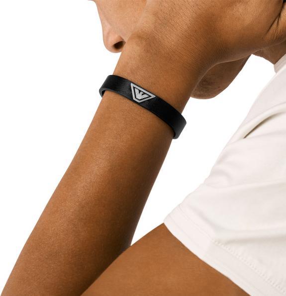 Produktbild Emporio Armani Eagle Logo Armband (24.70 cm, Edelstahl, Leder)