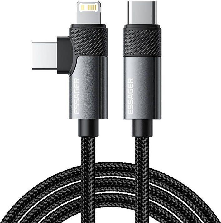 Actual product image Essager Cable USB EXCTTL-WL0G-P USB-C to lightning+USB-C 65W 1m (grey) (1 m, USB 2.0)