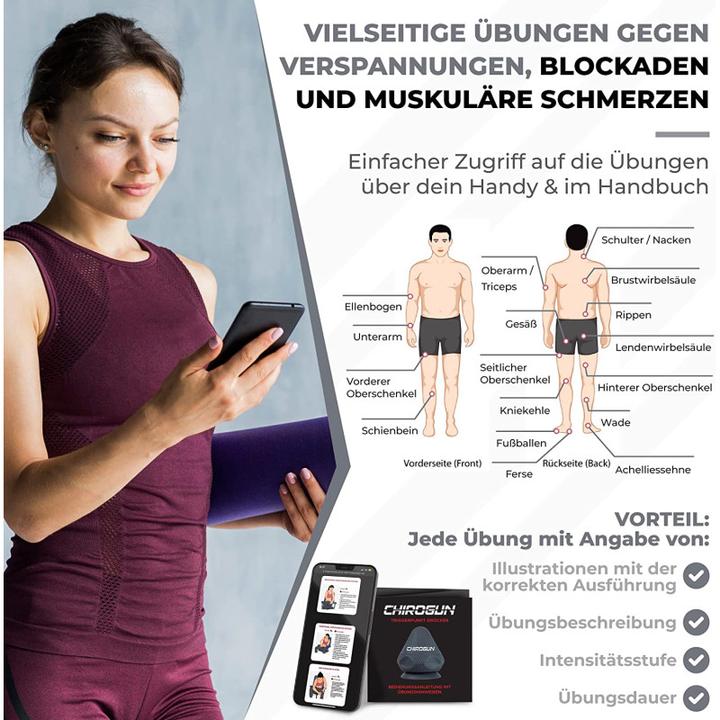 Produktbild ChiroGun Triggerpunkt Drücker mit Saugnapf & Beutel Schwarz