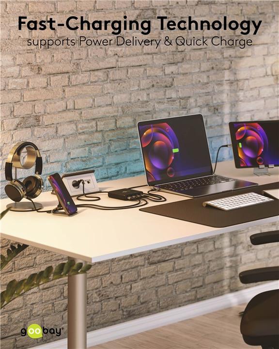 Actual product image Goobay Multiport 4x Table Charger (65 W)