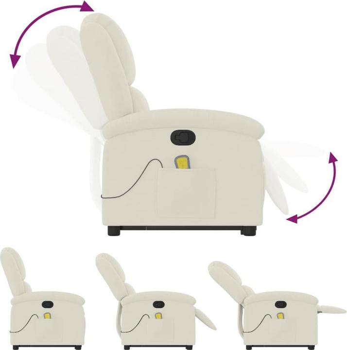 Actual product image VidaXL Massage chair with stand-up aid velvet
