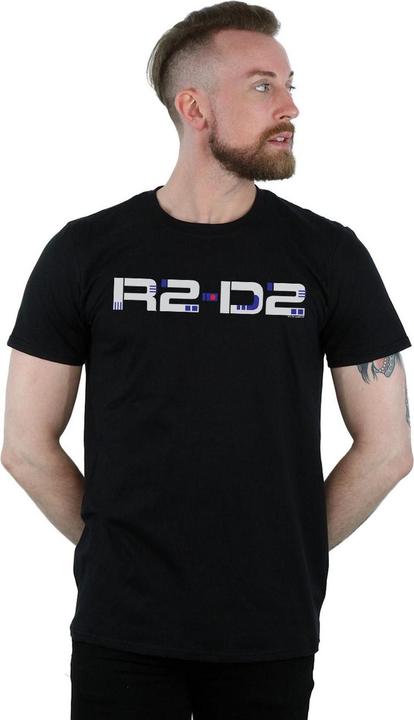 Actual product image Star Wars Mens The Rise Of Skywalker R2-D2 Text Logo T-Shirt (M)