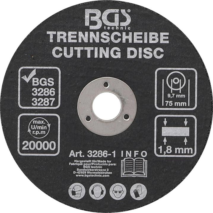 Actual product image BGS Cutting Disc Ø 75 x 1.8 x 9.7 mm