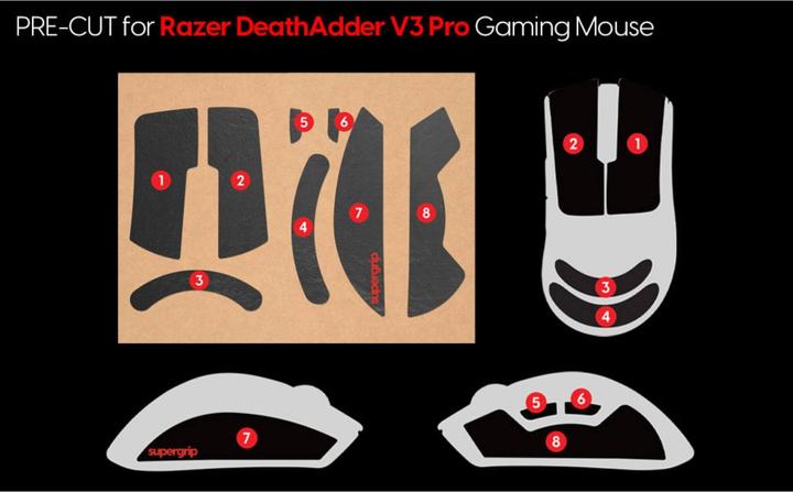 Produktbild Pulsar Supergrip Grip-Tape for Razer DeathAdder V3 Pro