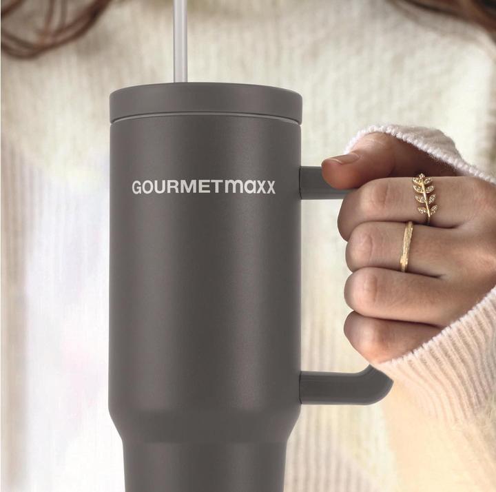 Produktbild Gourmetmaxx Thermobecher 1200 ml, Grau (1.20 l)
