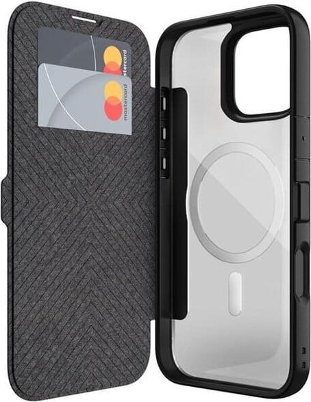 Actual product image Raptic iPhone 16 Pro - Urban Folio schwarz - Outdoor Flip Etui mit Magsafe funktion (Apple iPhone 16 Pro)