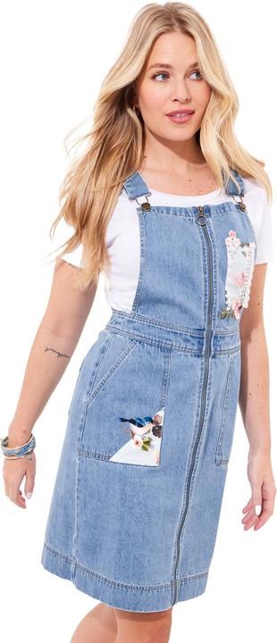 Produktbild Joe Browns Floral Zip-Front Denim Pinafore (36)