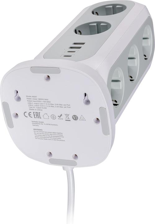 Image du produit Verbatim UE Power Tower 11 (11 x, USB-A, USB-C, CEE 7/4, 2 m)